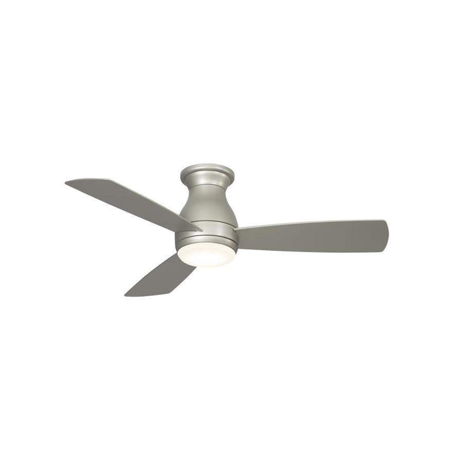 Hugh 44 In Brushed Nickel Led Indoor Outdoor Flush Mount Ceiling Fan With Light Kit 3 Blade