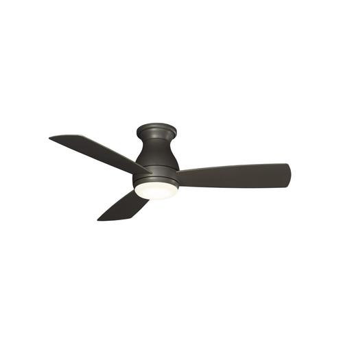 Hugh 44 In Matte Gray Led Indoor Outdoor Flush Mount Ceiling Fan With Light Kit 3 Blade