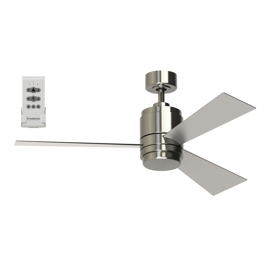 Pylon 48 In Brushed Nickel Led Indoor Ceiling Fan With Light Kit And Remote 3 Blade