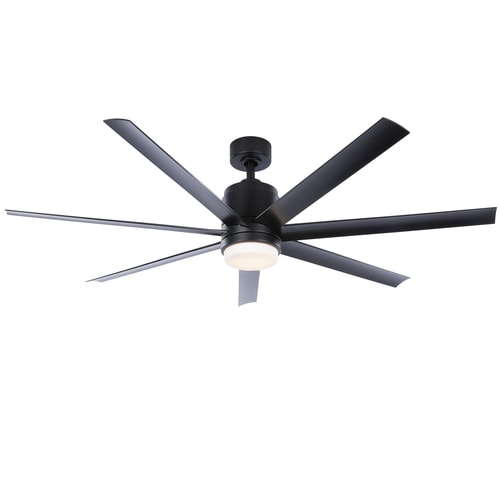 Fanimation Studio Collection Blitz 56 In Matte Black Led Indoor Outdoor Ceiling Fan With Light Kit And Remote 7 Blade At Lowes Com