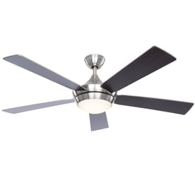 Fanimation Studio Collection Aire Drop 52-in Brushed Nickel LED Indoor Downrod Mount Ceiling Fan with Light Kit and Remote