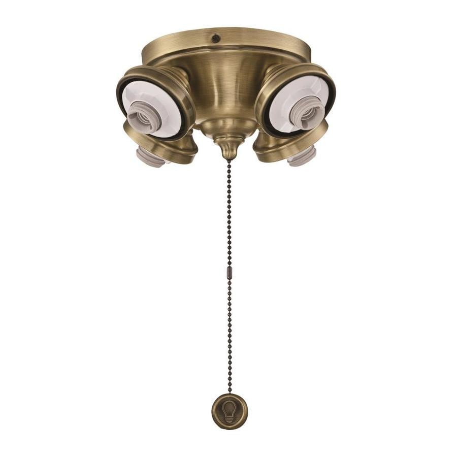 Fanimation 4 Light Antique Brass Led Ceiling Fan Light Kit At