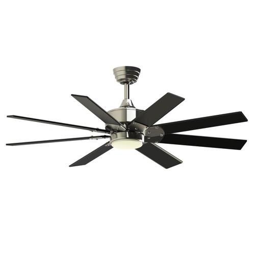 Fanimation Levon Custom 52-in Brushed Nickel LED Indoor/Outdoor Ceiling Fan with Light Kit and 