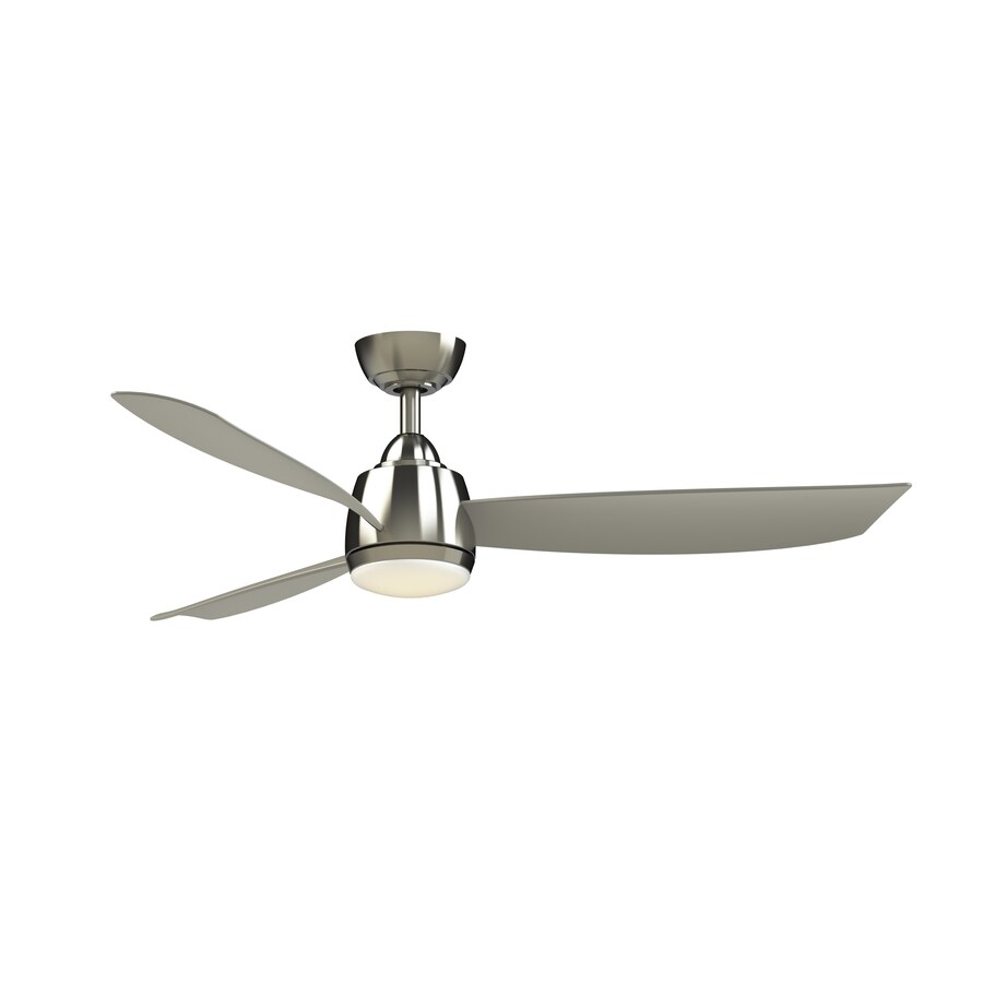 Fanimation Studio Collection Aireflex 52 In Brushed Nickel Led Indoor Outdoor Ceiling Fan With Light And Remote 3 Blade In The Ceiling Fans Department At Lowes Com