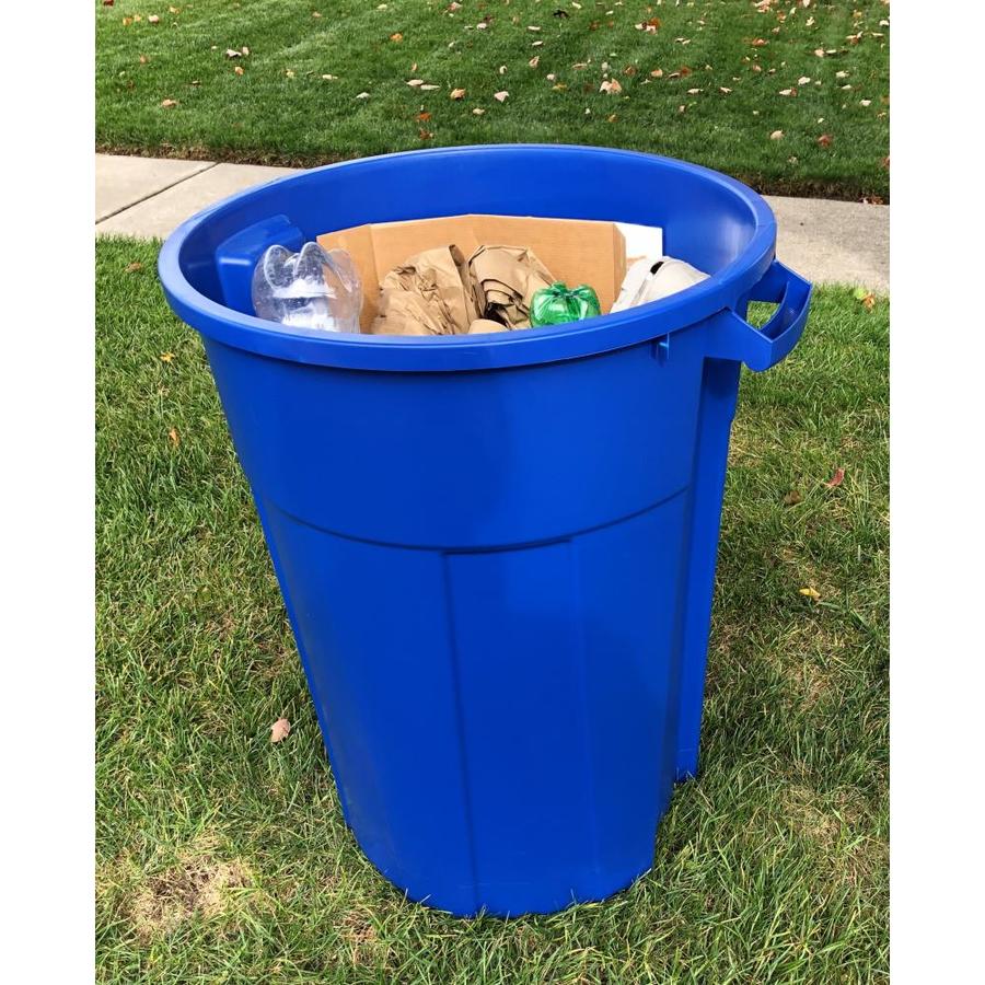Blue Hawk 32-Gallon Blue Outdoor Recycling Bin in the Recycling Bins ...