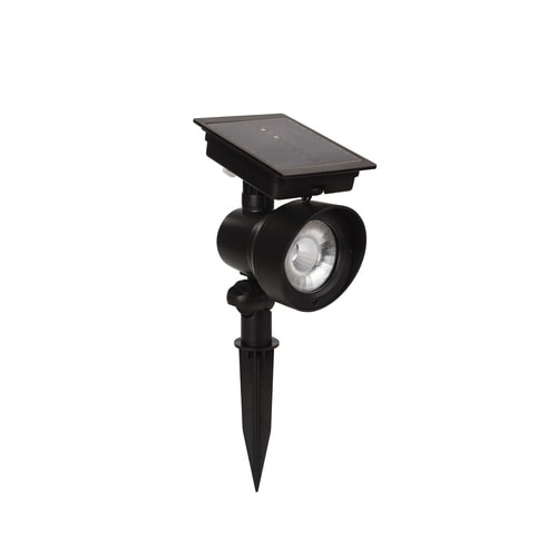 portfolio 30 lumen black solar led landscape flood light led dusk to dawn light lowes