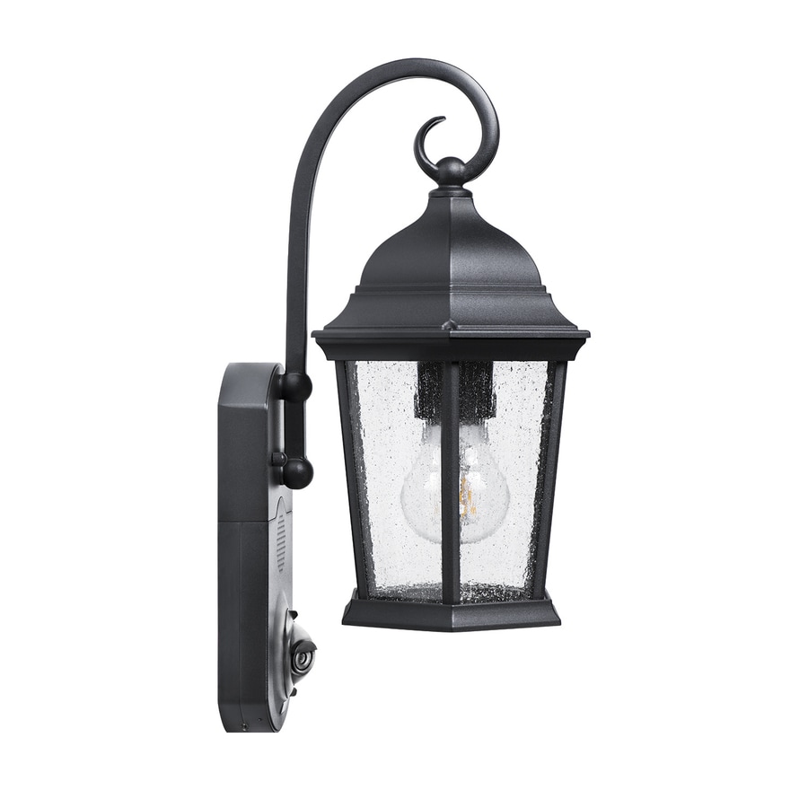 maximus coach smart security led outdoor wall light black