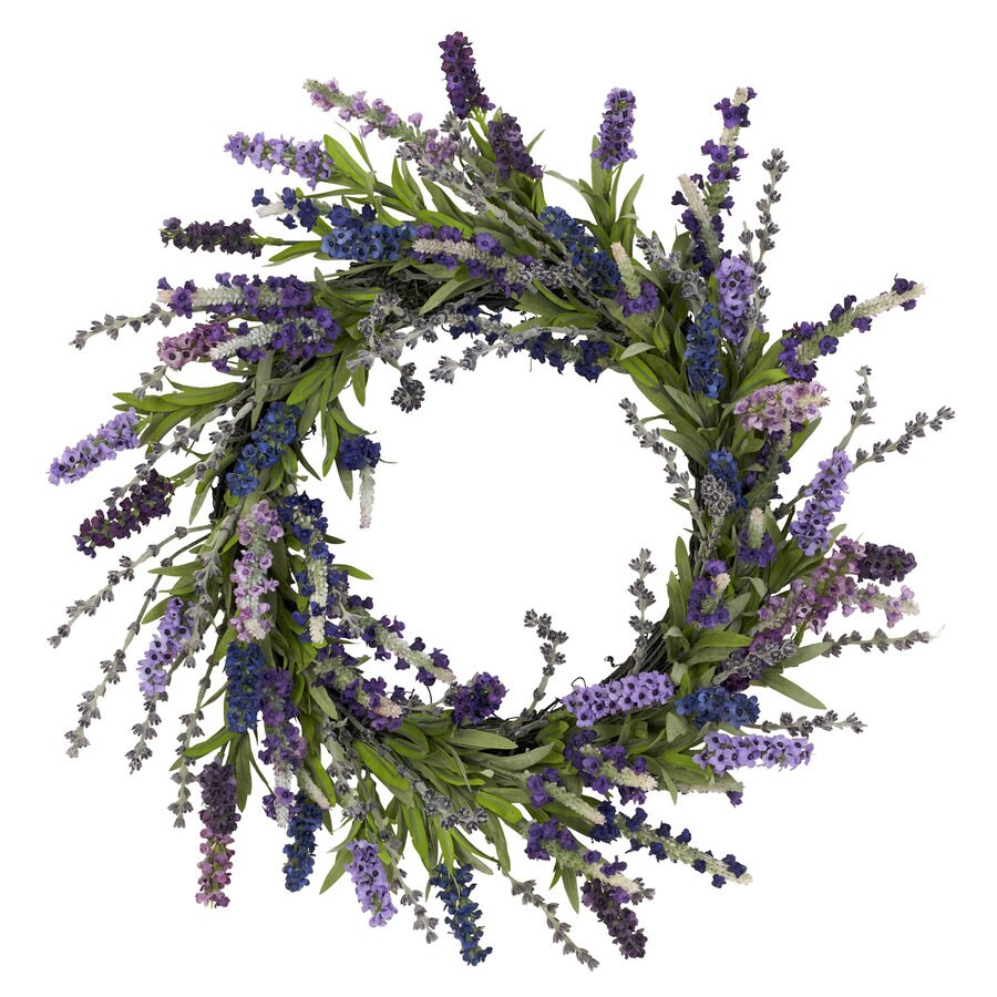 Nearly Natural 20-in Purple Artificial Silk wreath