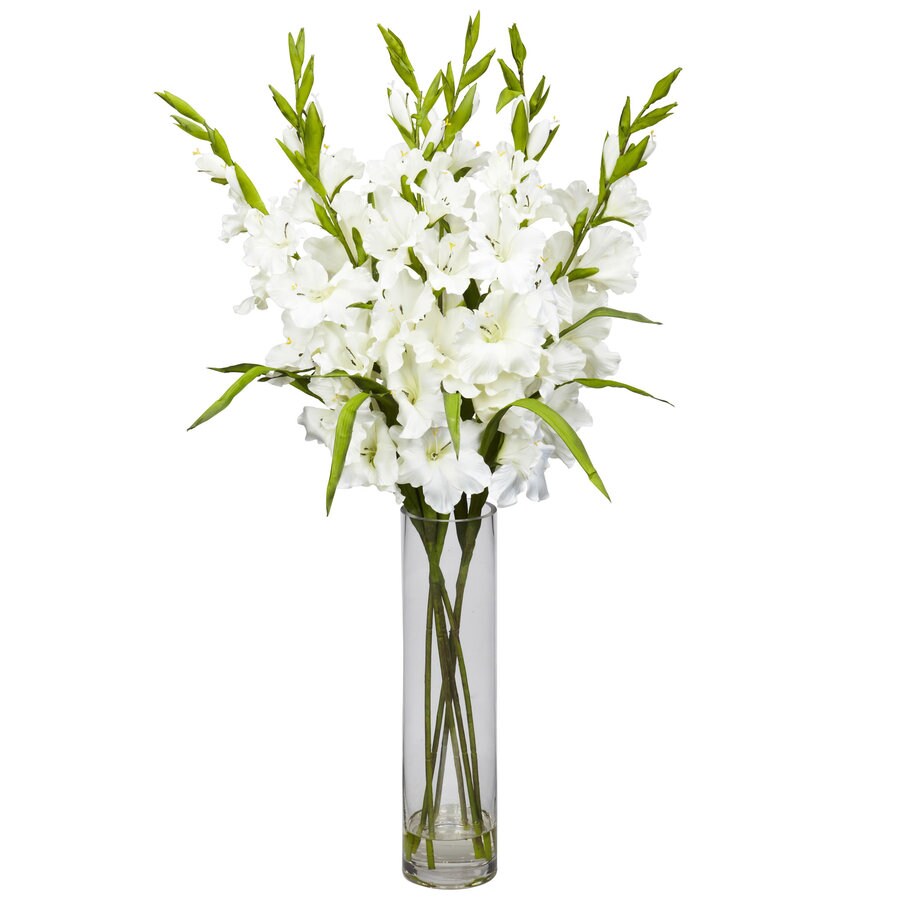 Nearly Natural 35-in White Artificial Silk Arrangement