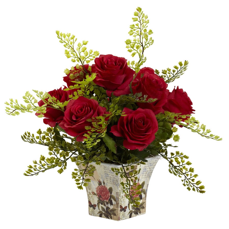 Nearly Natural 13-in Red Artificial Silk arrangement