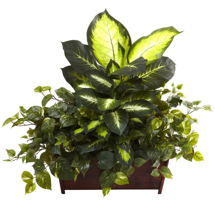 Nearly Natural 30 In Multicolor Artificial Silk Plant At Lowes Com   840703112293 