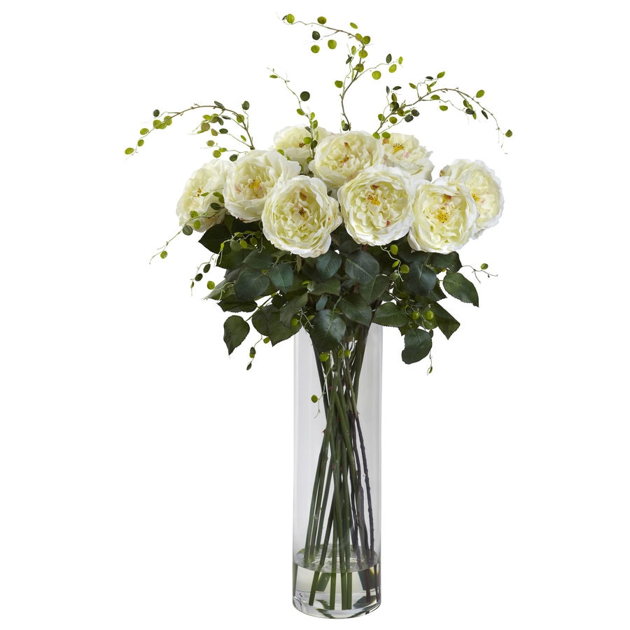 Nearly Natural 32 In White Artificial Rose At Lowes Com