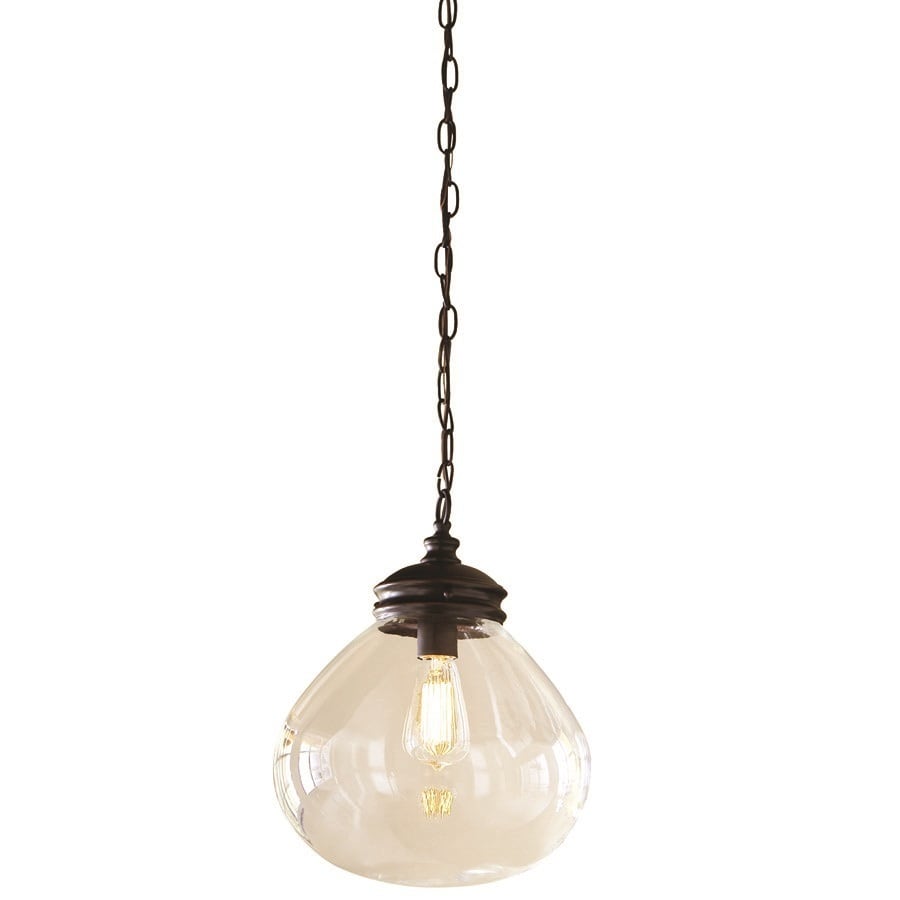 Oil Rubbed Bronze Pendant Lights allen roth bristow oil rubbed bronze single coastal clear glass globe pendant light