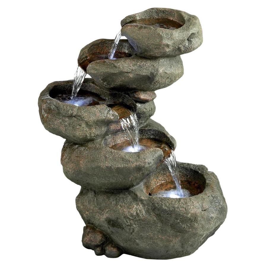 Design Toscano 21.5-in H Resin Rock Fountain Outdoor Fountain in the ...