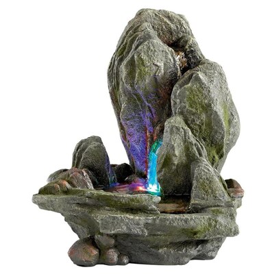 Design Toscano 14 In H Resin Rock Waterfall Outdoor Fountain At