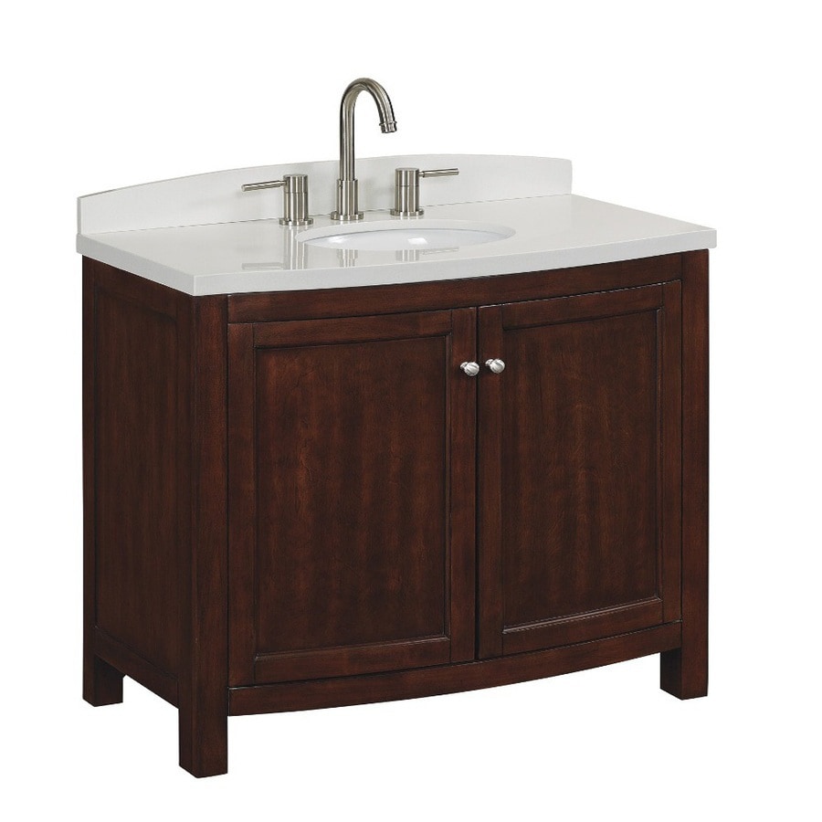 Allen + roth Moravia Sable Single Sink Vanity with White ...