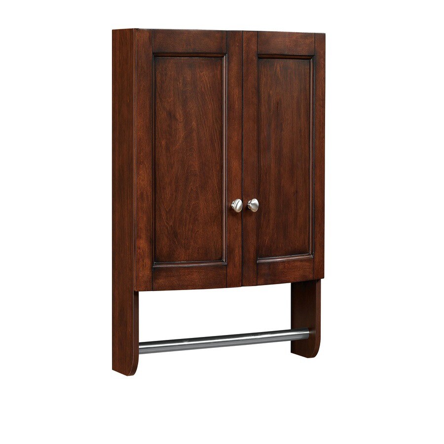 allen + roth Moravia 22 in W x 25 in H x 8.12 in D Sable Poplar Bathroom Wall Cabinet