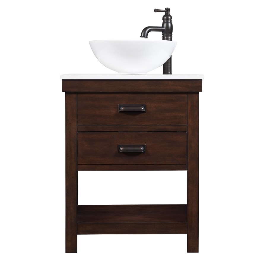 Style Selections Cromlee 24in Bark Single Sink Bathroom Vanity with