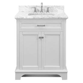 Allen Roth Roveland White Undermount Single Sink Bathroom Vanity