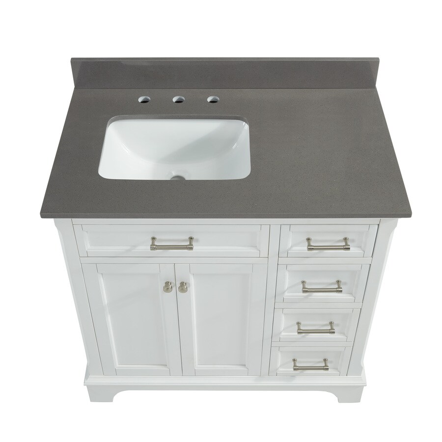 allen + roth Roveland White Undermount Single Sink Bathroom Vanity with