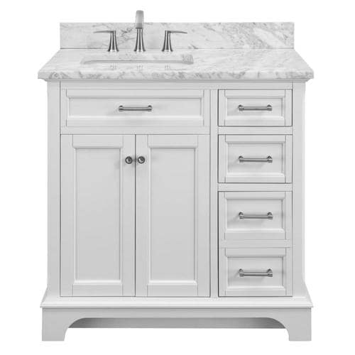 allen + roth Roveland White Undermount Single Sink Bathroom Vanity with