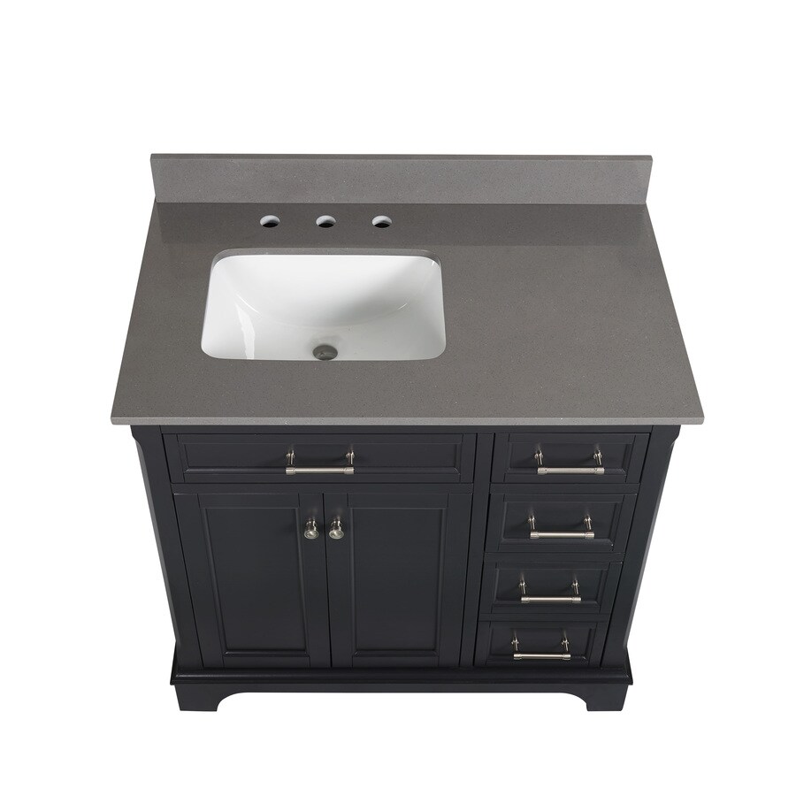allen + roth Roveland Gray Undermount Single Sink Bathroom Vanity