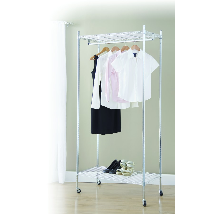 Style Selections Chrome Steel Rolling Clothing Rack in the