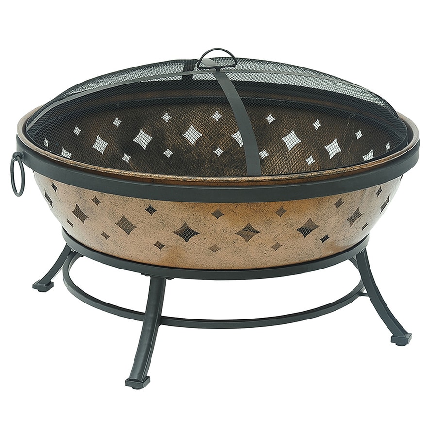 Sunjoy 35 In W Copper Steel Wood Burning Fire Pit At Lowes Com