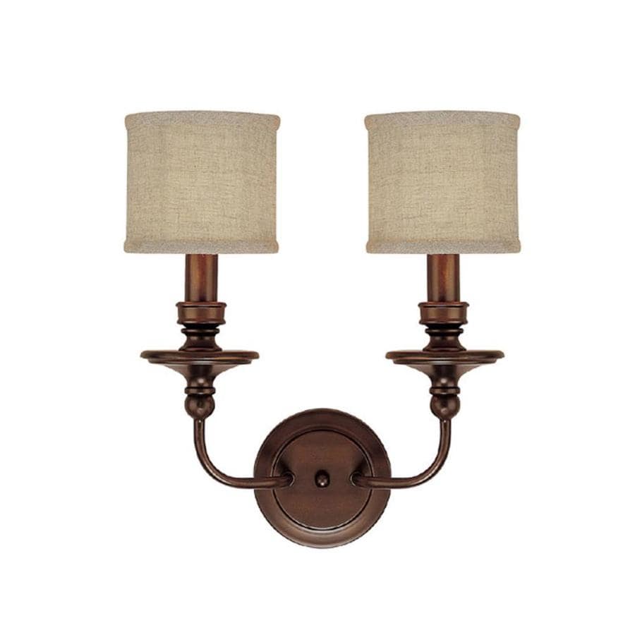 Century 15-in W 2-Light Burnished Bronze Transitional Wall Sconce at ...