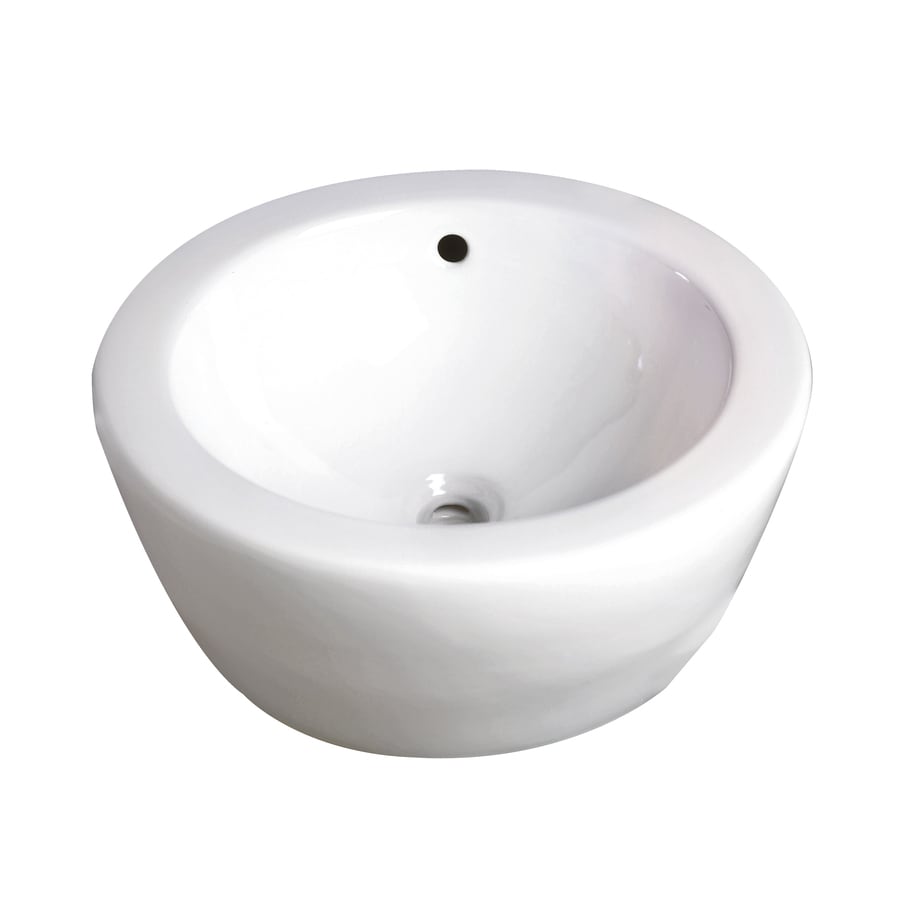 DECOLAV 1420-CWH Classically Redefined Ceramic White Drop-In Round Bathroom Sink (18-in x 18-in)