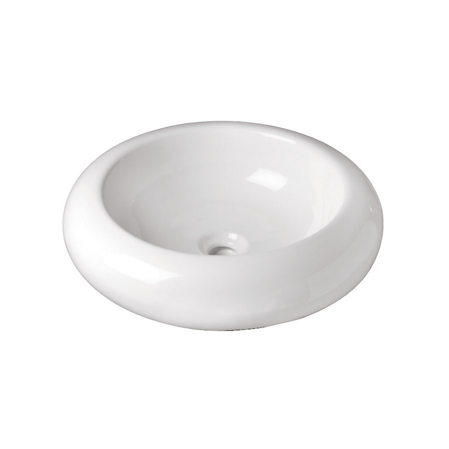 DECOLAV 1421-CWH Classically Redefined White Drop-In Round Bathroom Sink