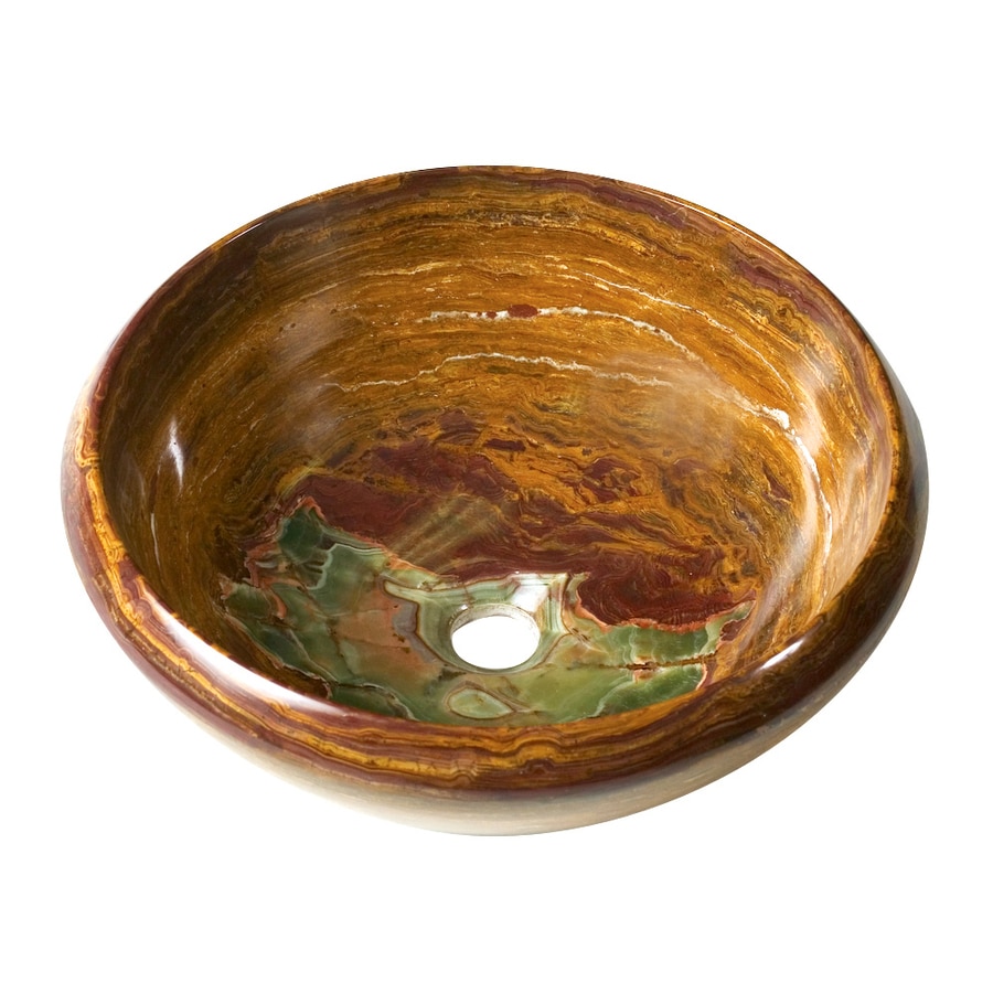 DECOLAV 1625-O-GLD A Perfect Chisel Gold Stone Drop-In Round Bathroom Sink