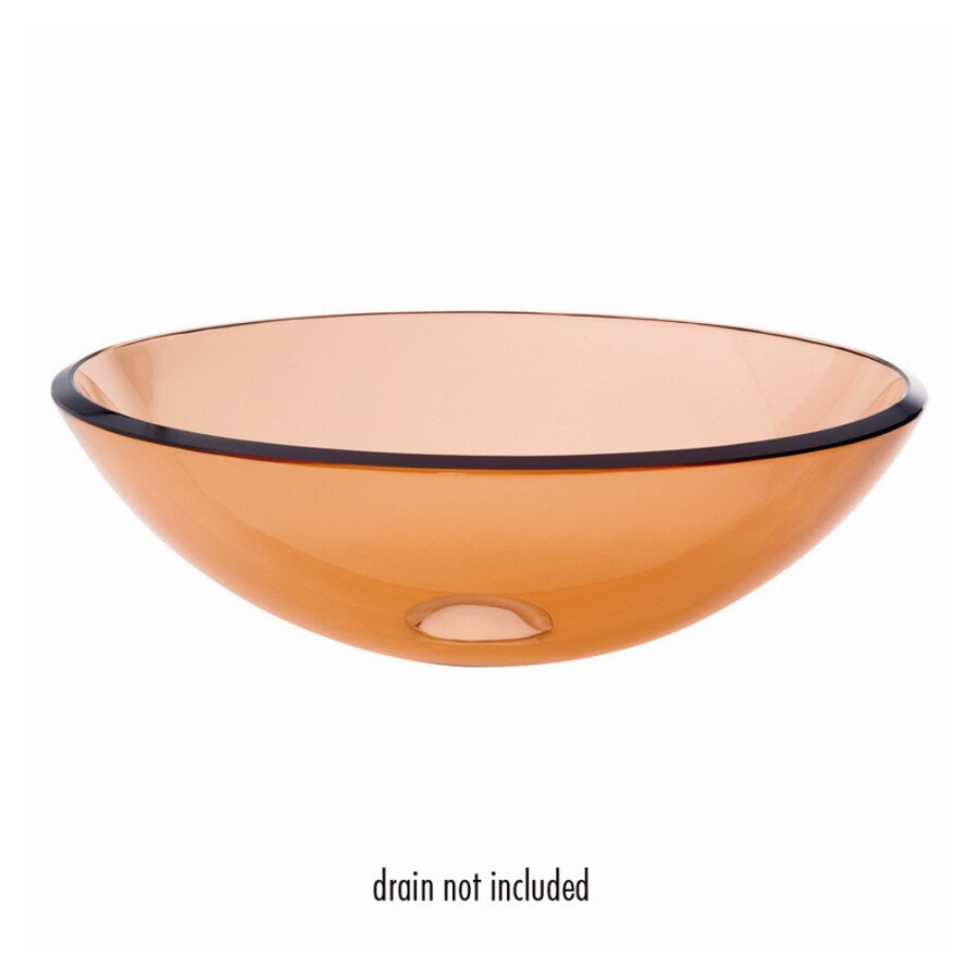 DECOLAV 1112T-TAM Transparant Glass Amber Vessel Sink