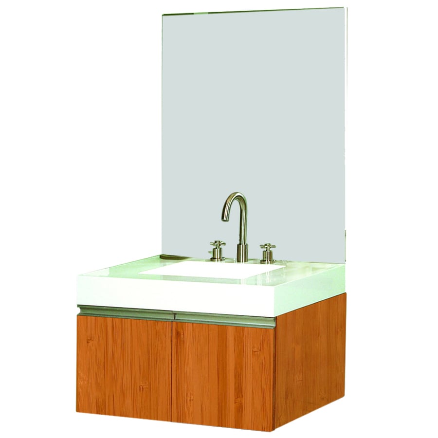 DECOLAV 5600-1 Eastridge Bamboo Bathroom Vanity with White Top (Mirror Included)