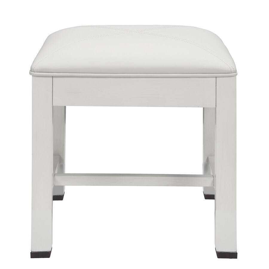 Decolav 18 1 2 In H White Square Makeup Vanity Stool At Lowes Decolav 18 1 2 In H White Square Makeup Vanity Stool