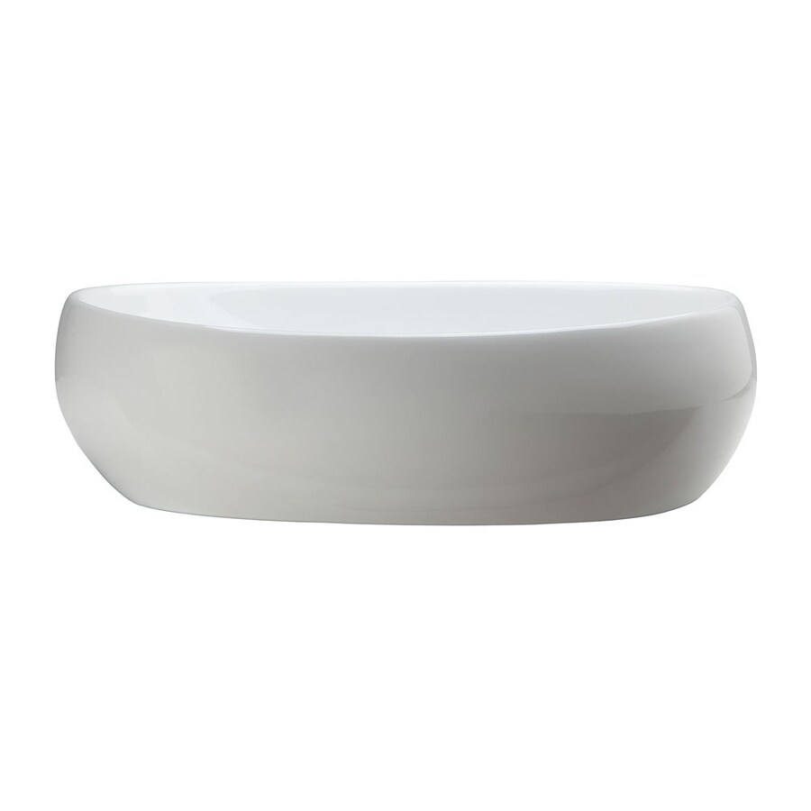 DECOLAV 1447-CWH Classically Redefined White Drop-In Oval Bathroom Sink