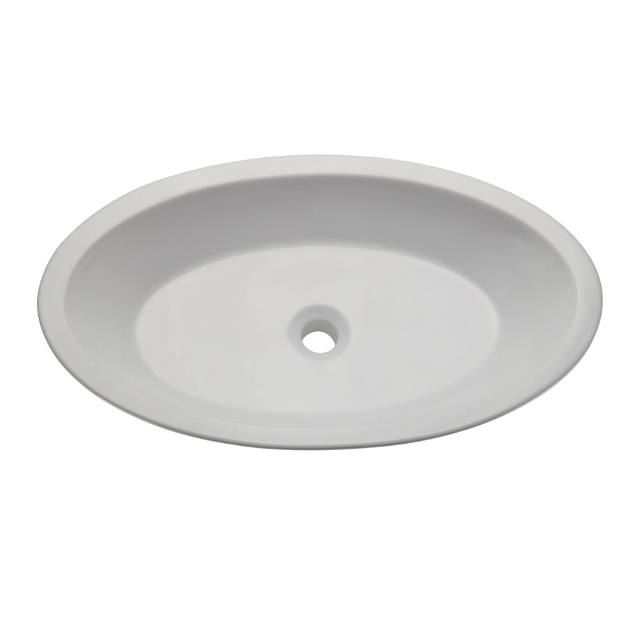 DECOLAV Classically Redefined White Vessel Oval Bathroom Sink with ...