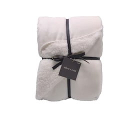 allen + roth Ivory 50-in x 60-in Polyester Throw