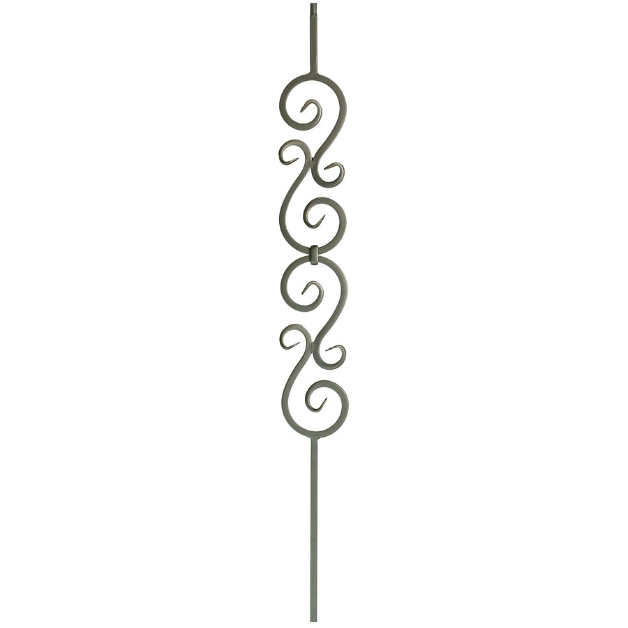 WM Coffman Scroll Series 44in Flat Black Wrought Iron Classic Stair Baluster at