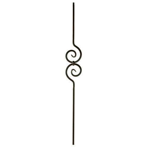 Wm Coffman Scroll Series 44 In Satin Black Wrought Iron Classic Stair Baluster In The Stair 0311