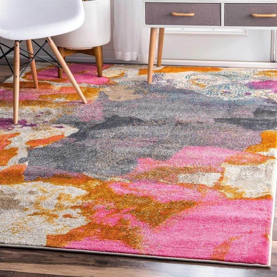 nuLOOM Gresham 5 x 8 Pink Indoor Distressed/Overdyed Area Rug in the ...