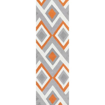 nuLOOM 2 x 8 Orange Indoor Geometric Handcrafted Runner nuLOOM 2 x 8 Orange Indoor Geometric Handcrafted Runner