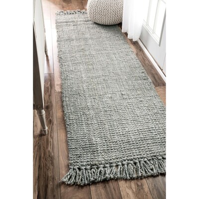 Nuloom Chunky Loop Gray Indoor Handcrafted Runner Common 2 X 12 - 12 Foot Runner Rug Gray Nuloom Chunky Loop Gray Indoor Handcrafted Runner Common 2 X 12 - 12 Foot Runner Rug Gray