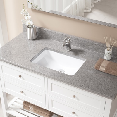 MR Direct White Porcelain Undermount Rectangular Bathroom Sink with ...