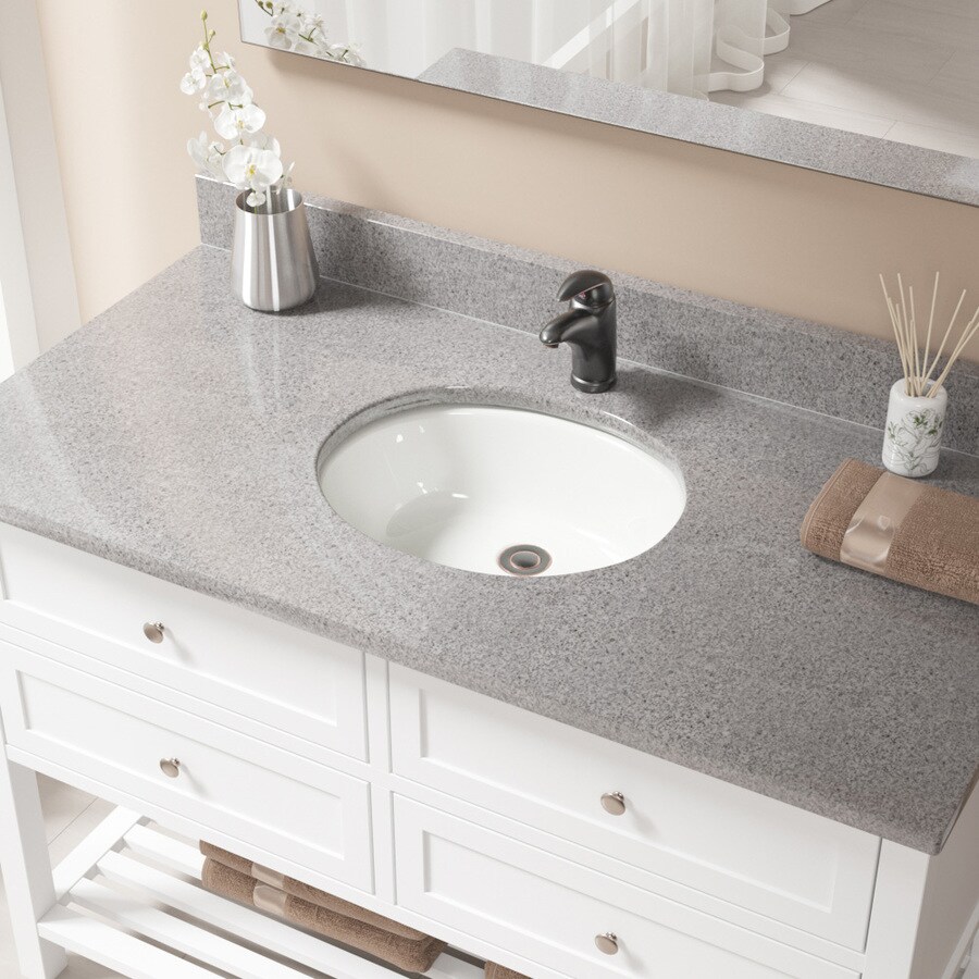 MR Direct Bisque Porcelain Undermount Oval Bathroom Sink with Overflow