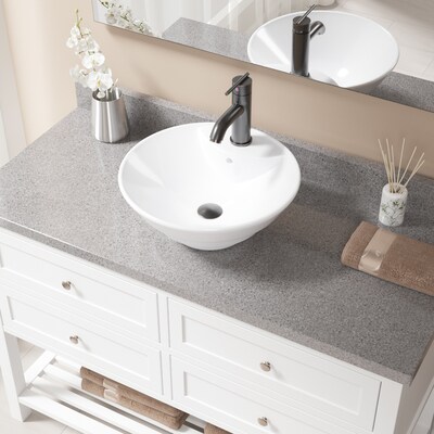 Mr Direct White Porcelain Vessel Round Bathroom Sink With Faucet Mr Direct White Porcelain Vessel Round