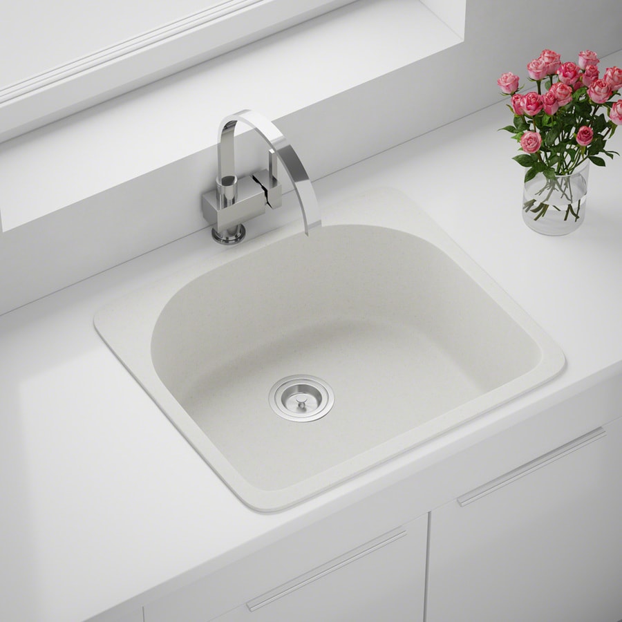 MR Direct 25-in x 22-in White Single-Basin Drop-In 2-Hole ...