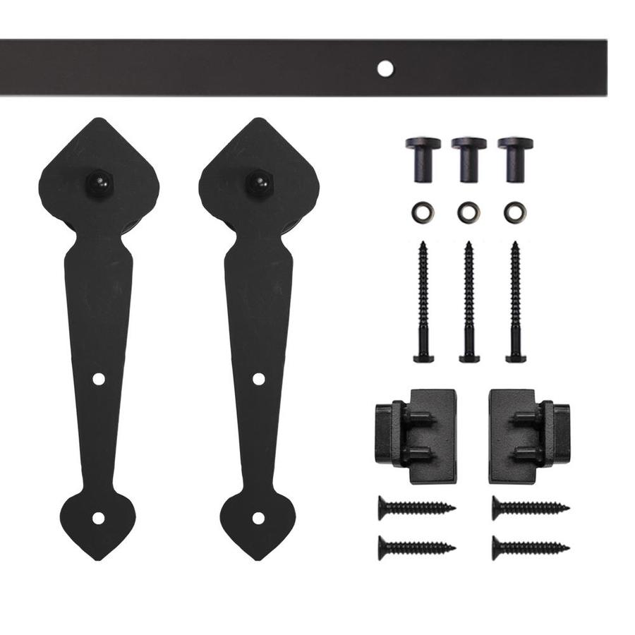 Quiet Glide 4 Ft Black Spade Mini Sliding Barn Door Hardware Kit