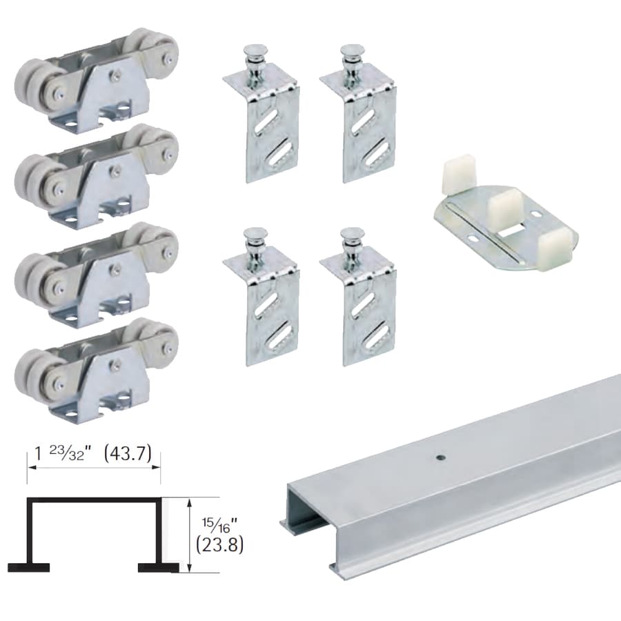 Hettich 48 In Bi Pass Door Sliding Closet Door Track Kit In The Sliding Closet Door Tracks 