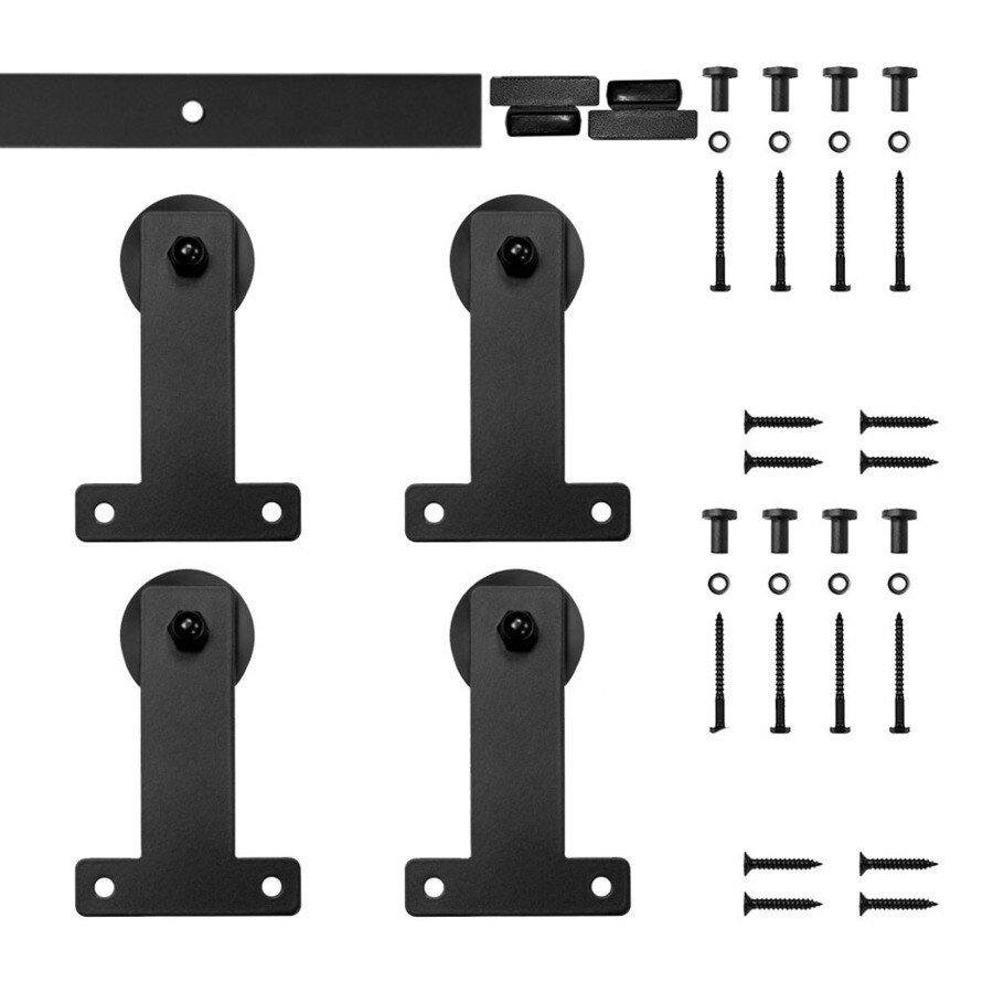 Quiet Glide 60-in Matte Black Interior Low Profile Barn Door Kit in the ...